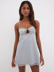 Glitter Slip Dress Silver