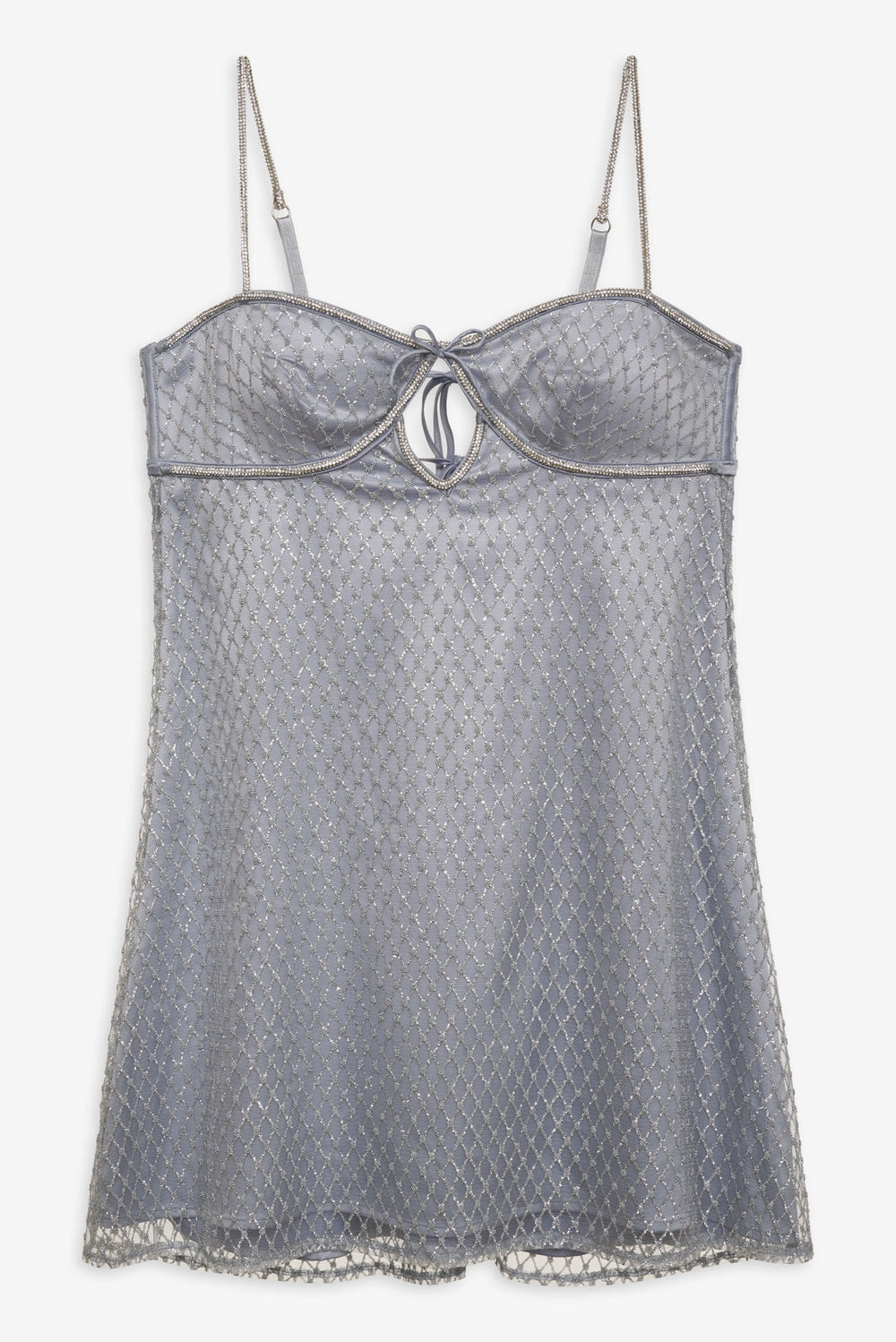 Glitter Slip Dress Silver