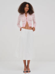 Brushed Gingham Knit Cardigan Pink