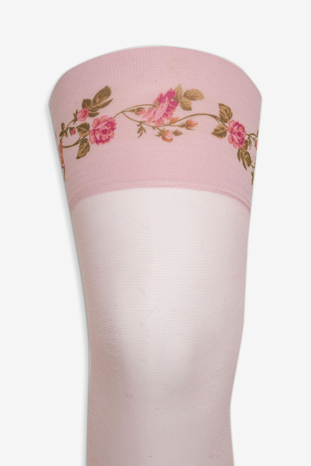 Rose Vine Thigh-High Socks Pink
