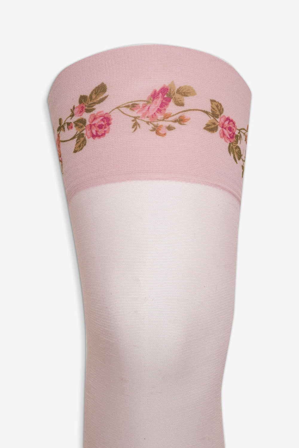 Rose Vine Thigh-High Socks Pink