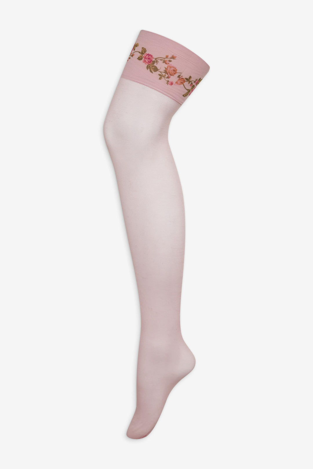 Rose Vine Thigh-High Socks Pink