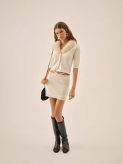 Maura Knit Mini Skirt Cream