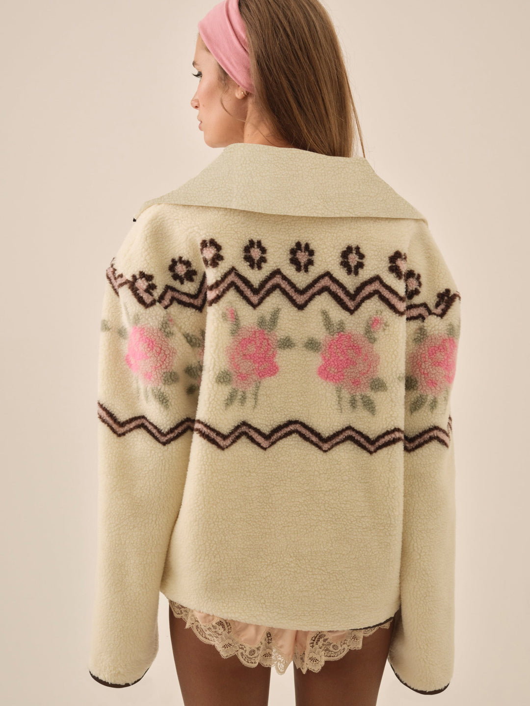 Posey Sherpa Pullover White