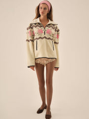 Posey Sherpa Pullover White