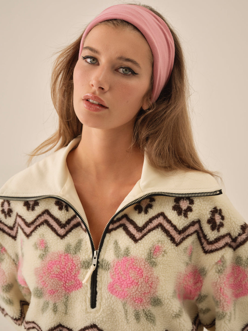 Posey Sherpa Pullover White