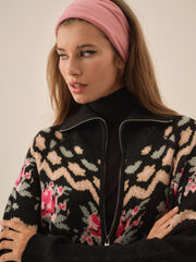 Ski Lodge Zip-Up Sweater Black