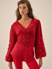 Adalyn Cardigan Red