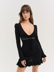 Naomi Knit Mini Dress Black