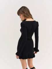 Naomi Knit Mini Dress Black