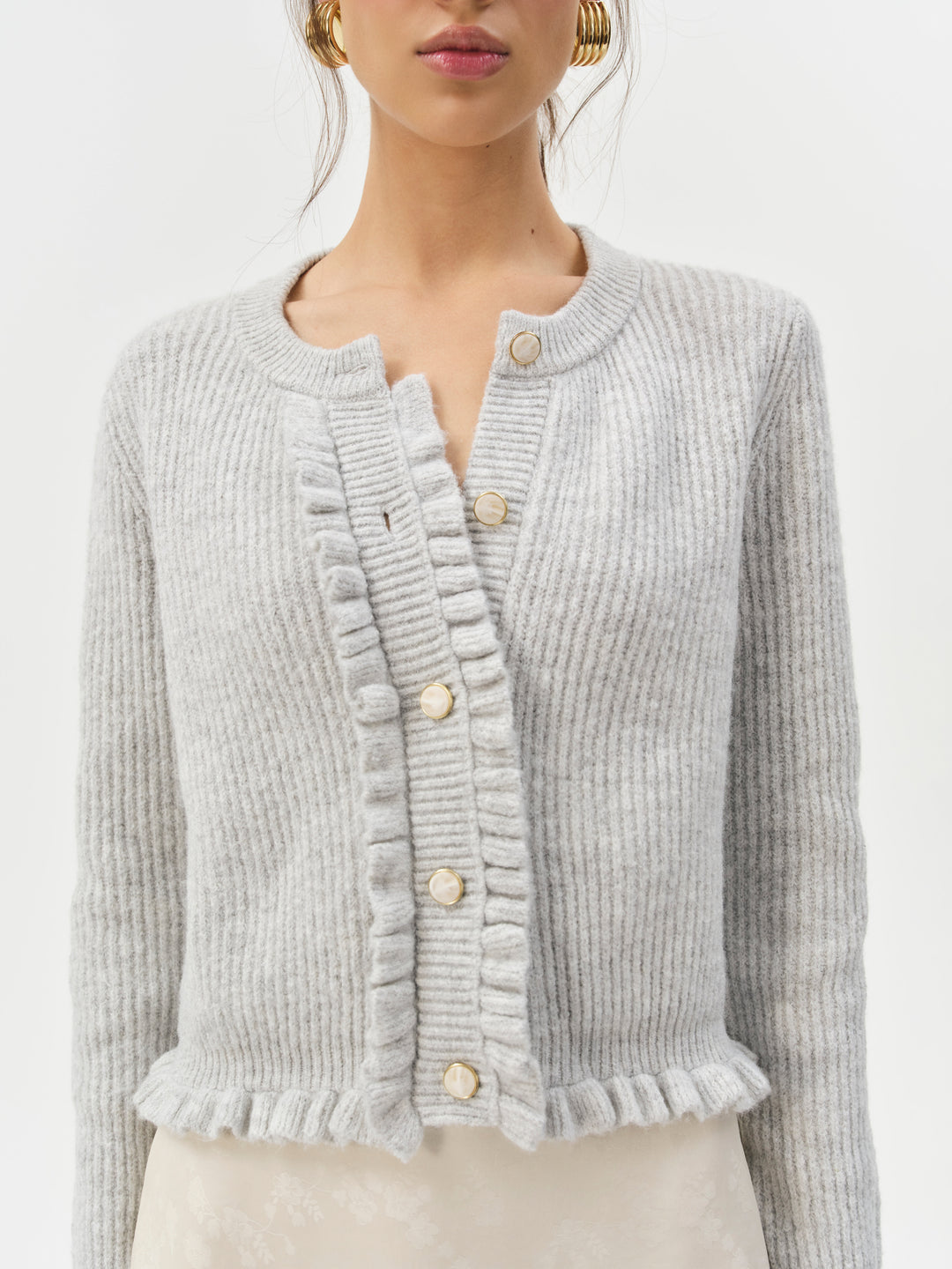Mia Soft Knit Cardigan Grey