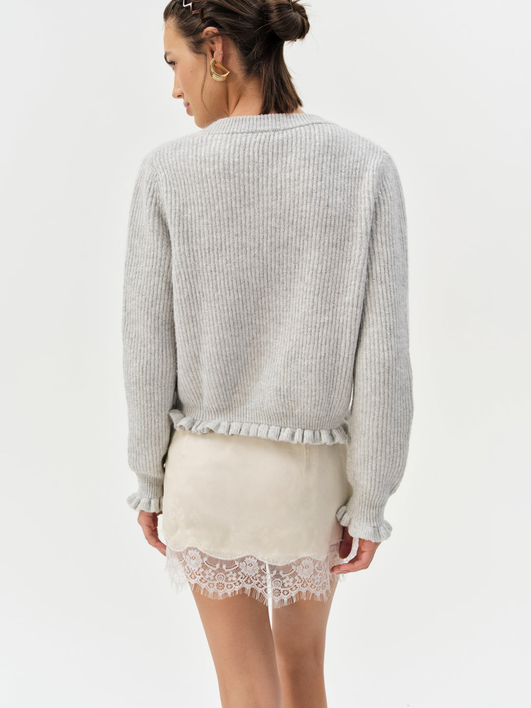 Mia Soft Knit Cardigan Grey
