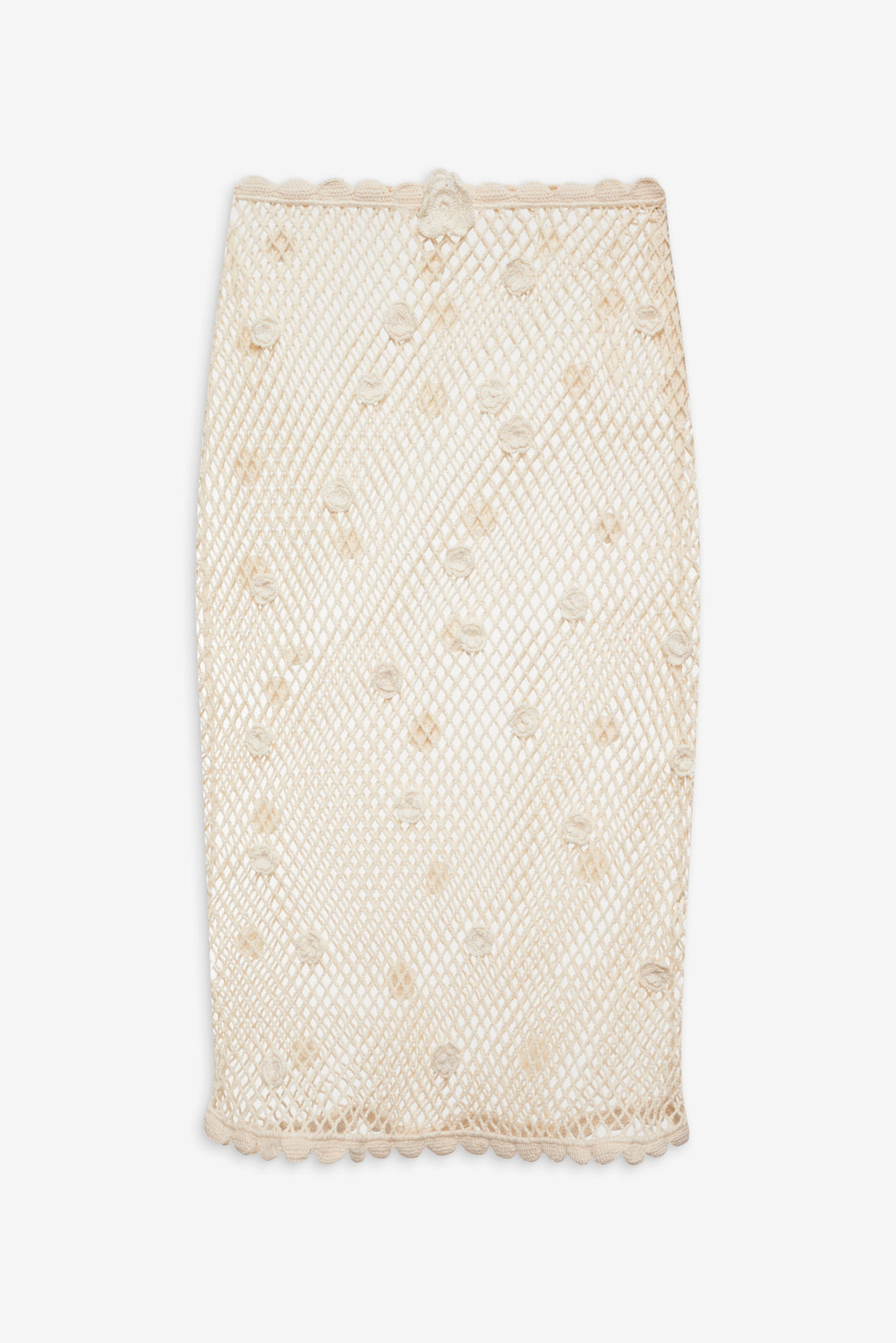 Betty Bouquet Knit Midi Skirt Cream