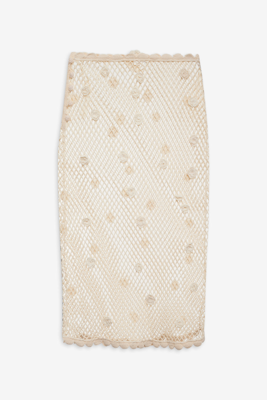 Betty Bouquet Knit Midi Skirt Cream