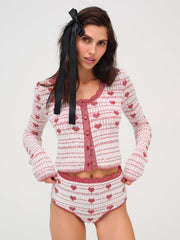 Candy Heart Knit Panty Cream