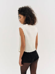 Molly Embroidered Sweater Vest Cream