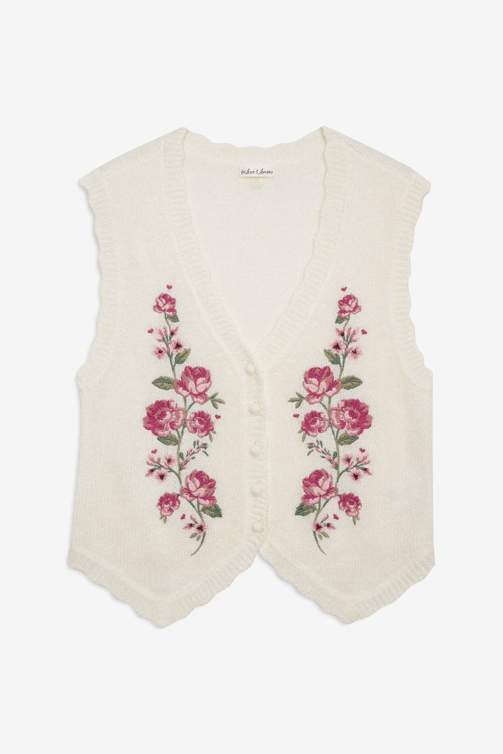 Molly Embroidered Sweater Vest Cream
