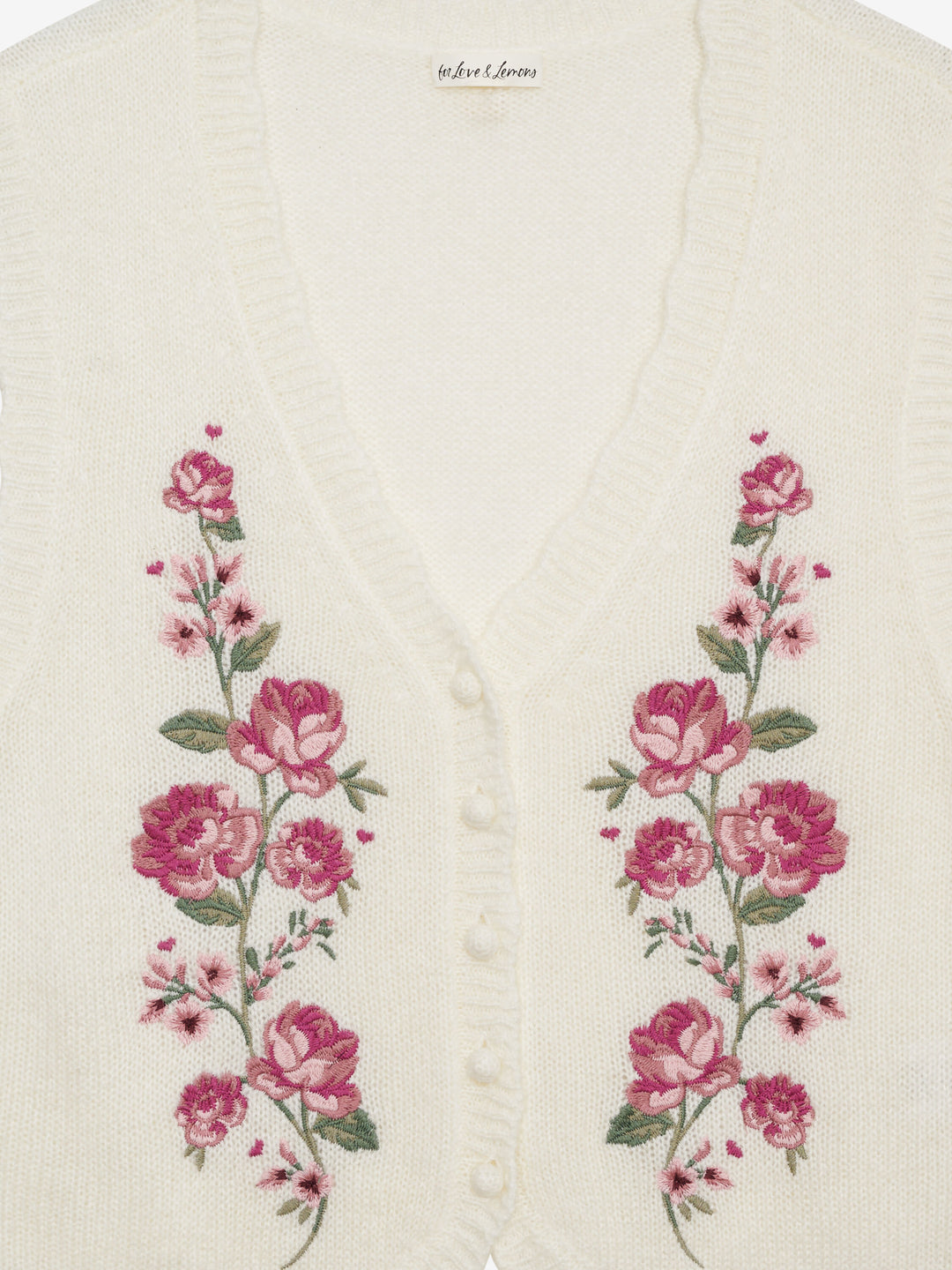 Molly Embroidered Sweater Vest Cream