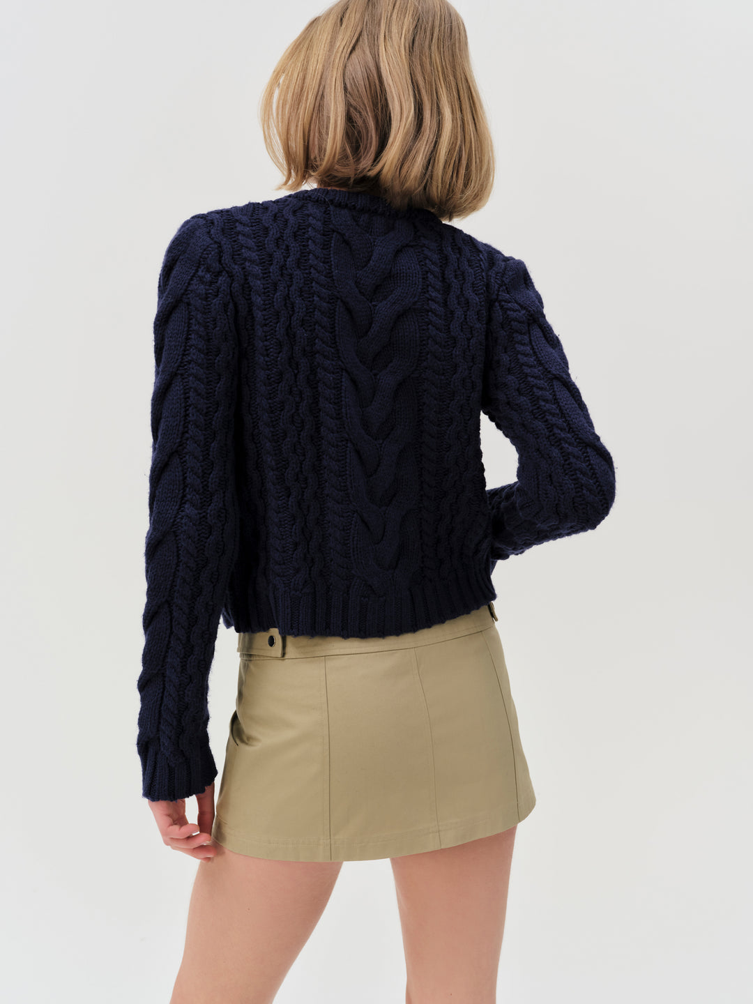 Emily Cable Knit Cardigan Navy