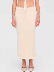 Rey Knit Midi Skirt Cream