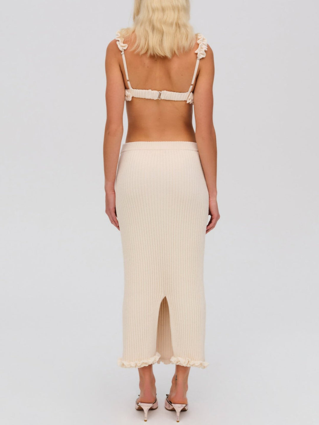 Rey Knit Midi Skirt Cream
