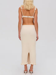 Rey Knit Midi Skirt Cream