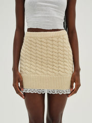 Milana Knit Mini Skirt Cream