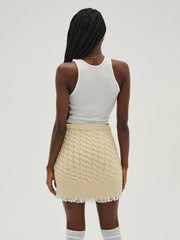 Milana Knit Mini Skirt Cream