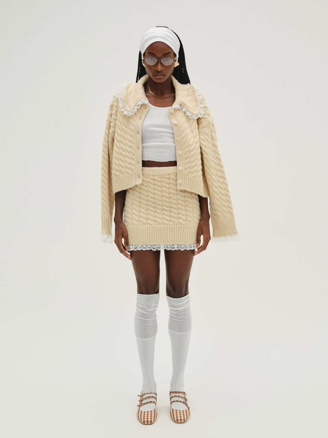 Milana Knit Mini Skirt Cream
