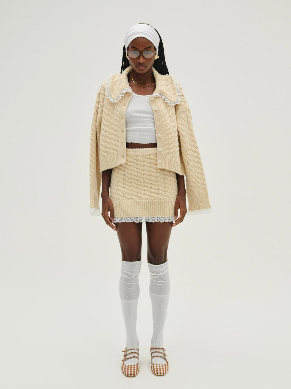 Milana Knit Mini Skirt Cream
