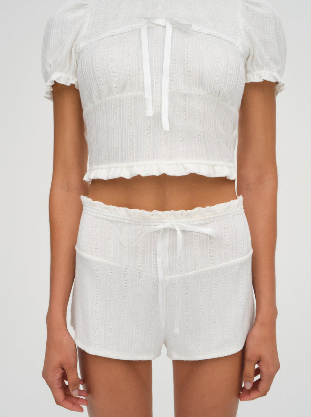 Allison Pointelle Short White