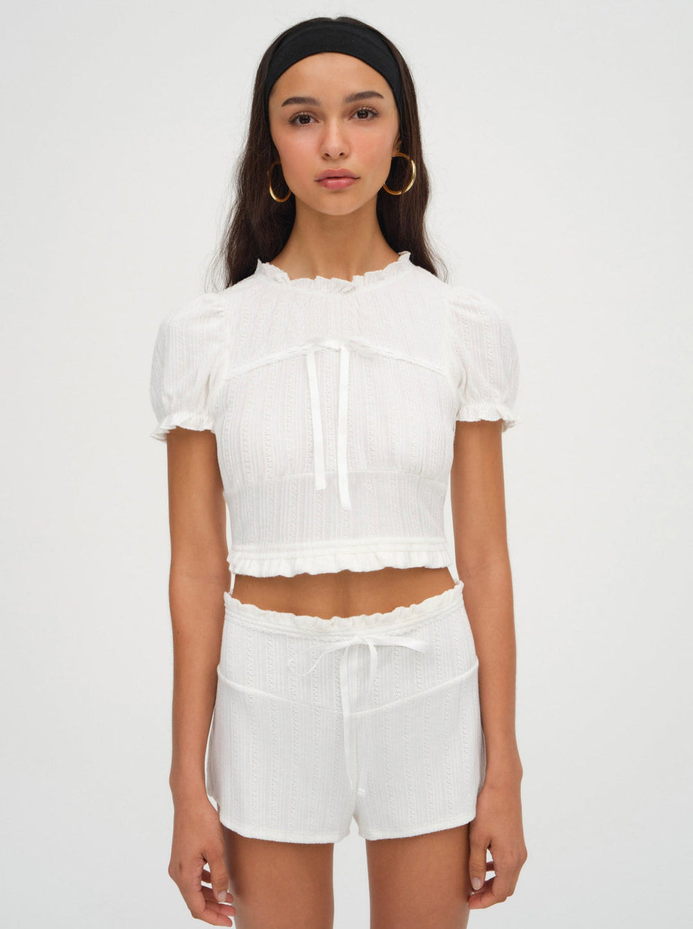 Allison Pointelle Short White
