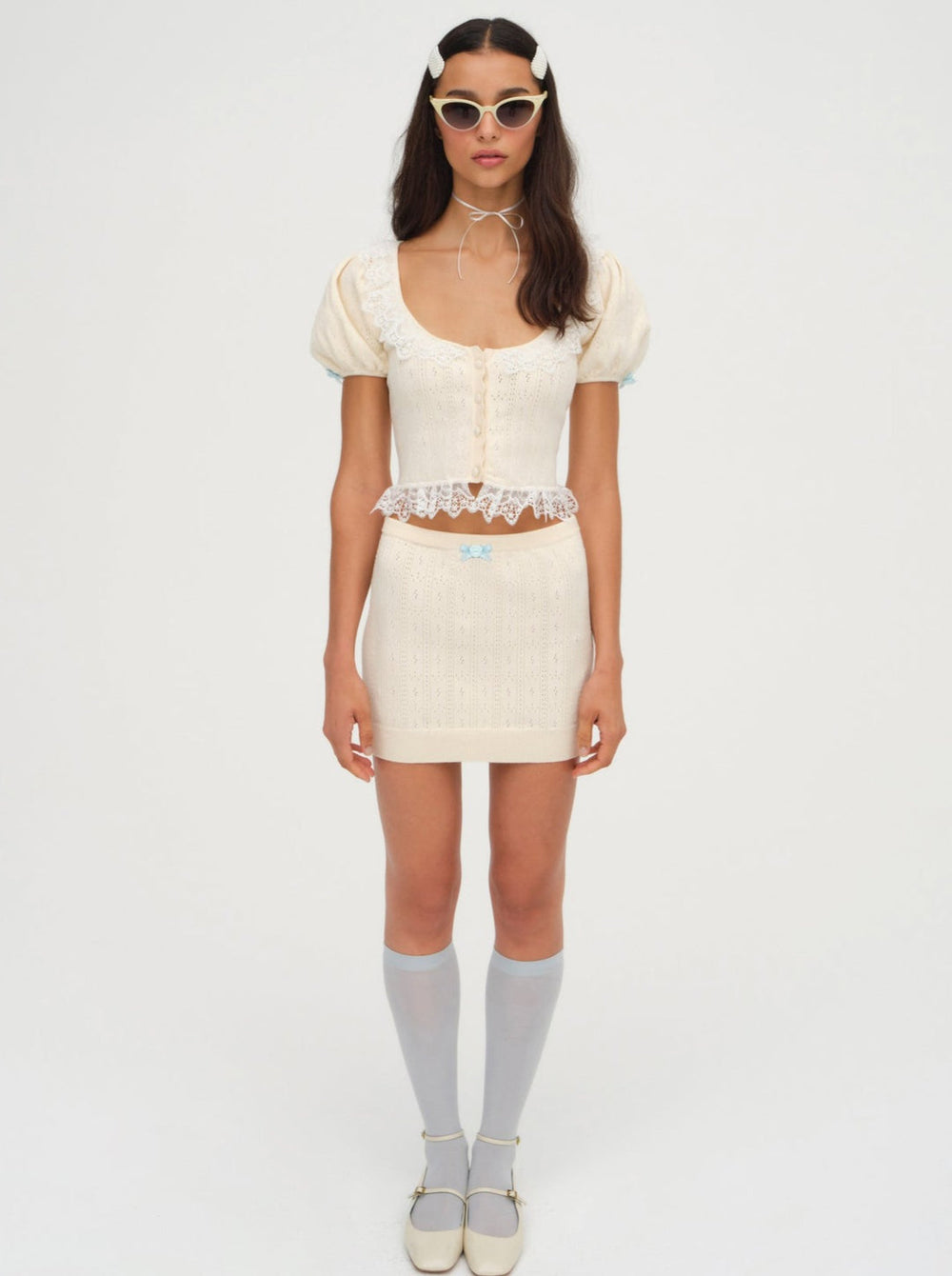 Daniela Knit Mini Skirt Cream
