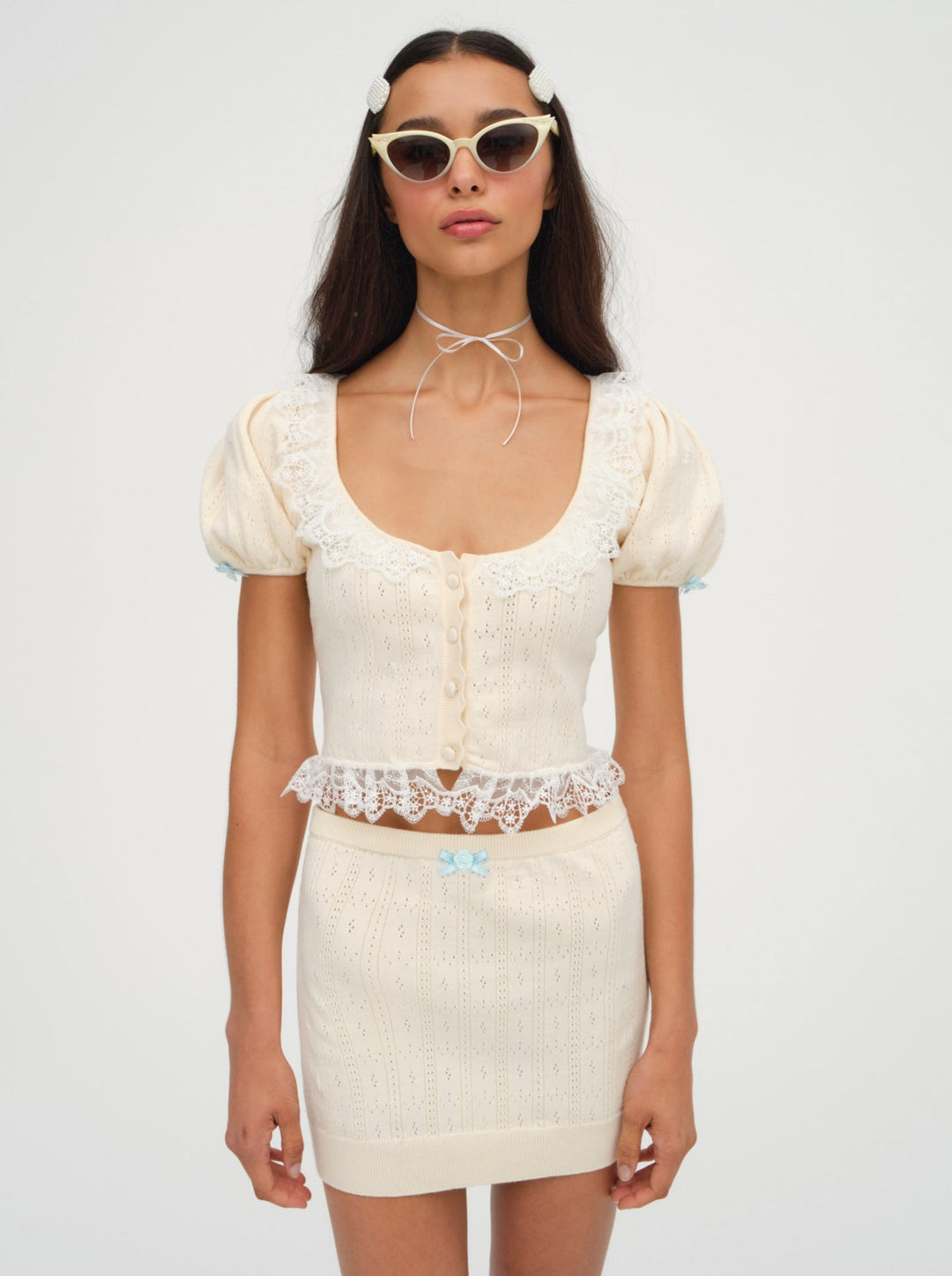 Daniela Knit Mini Skirt Cream