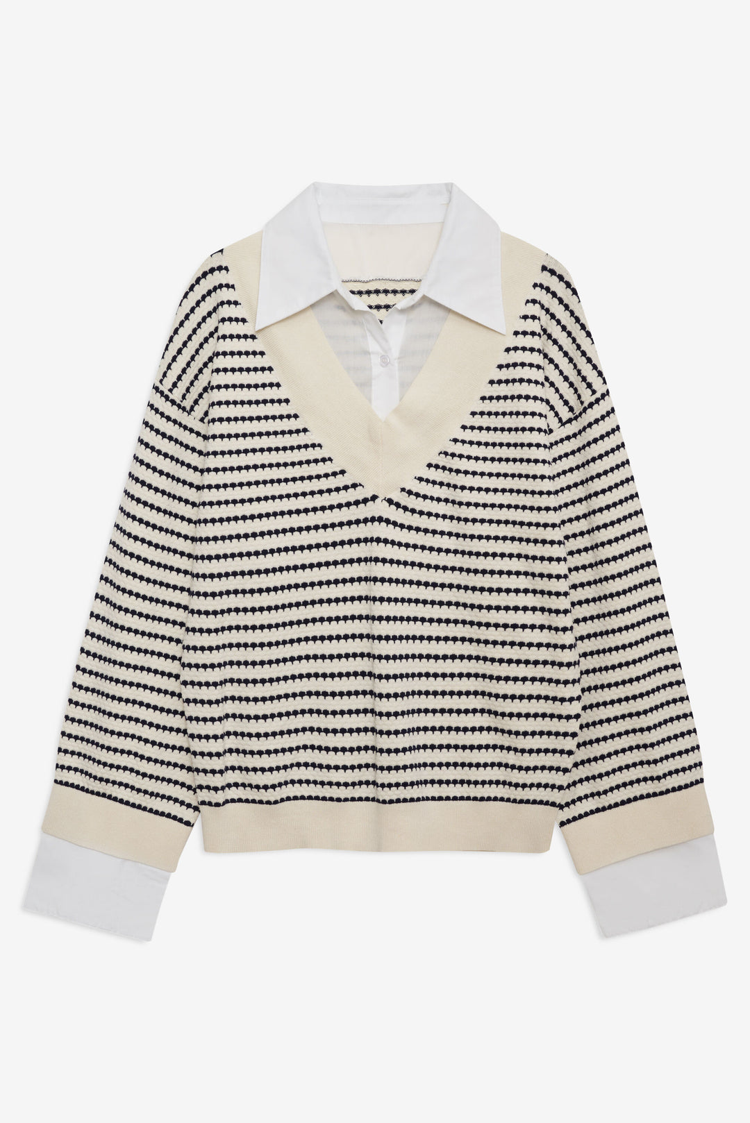 Regatta Stripe Knit Sweater Cream