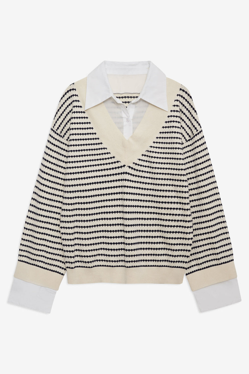 Regatta Stripe Knit Sweater Cream