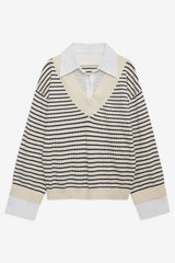 Regatta Stripe Knit Sweater Cream