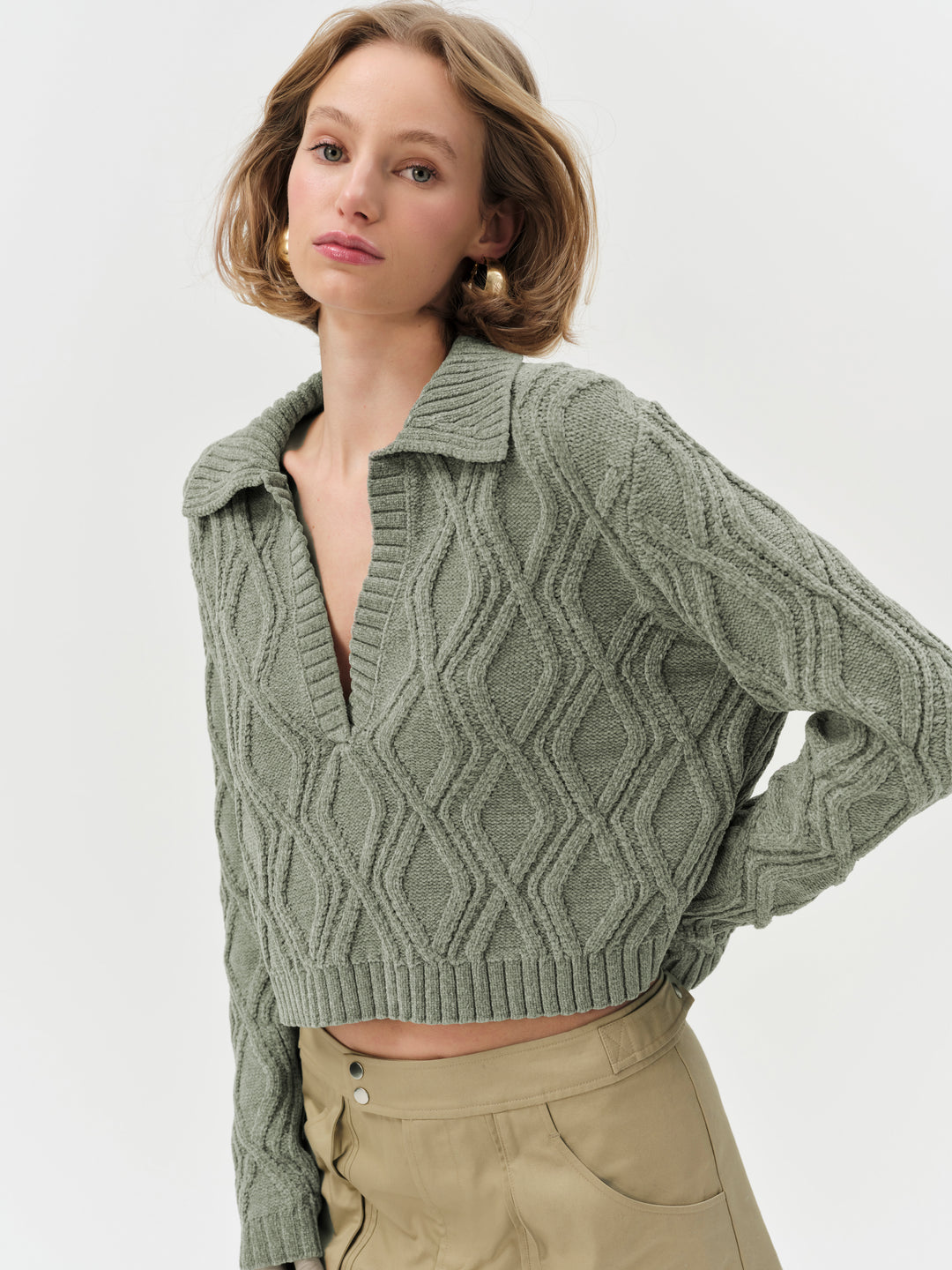 Madison Chenille Polo Green