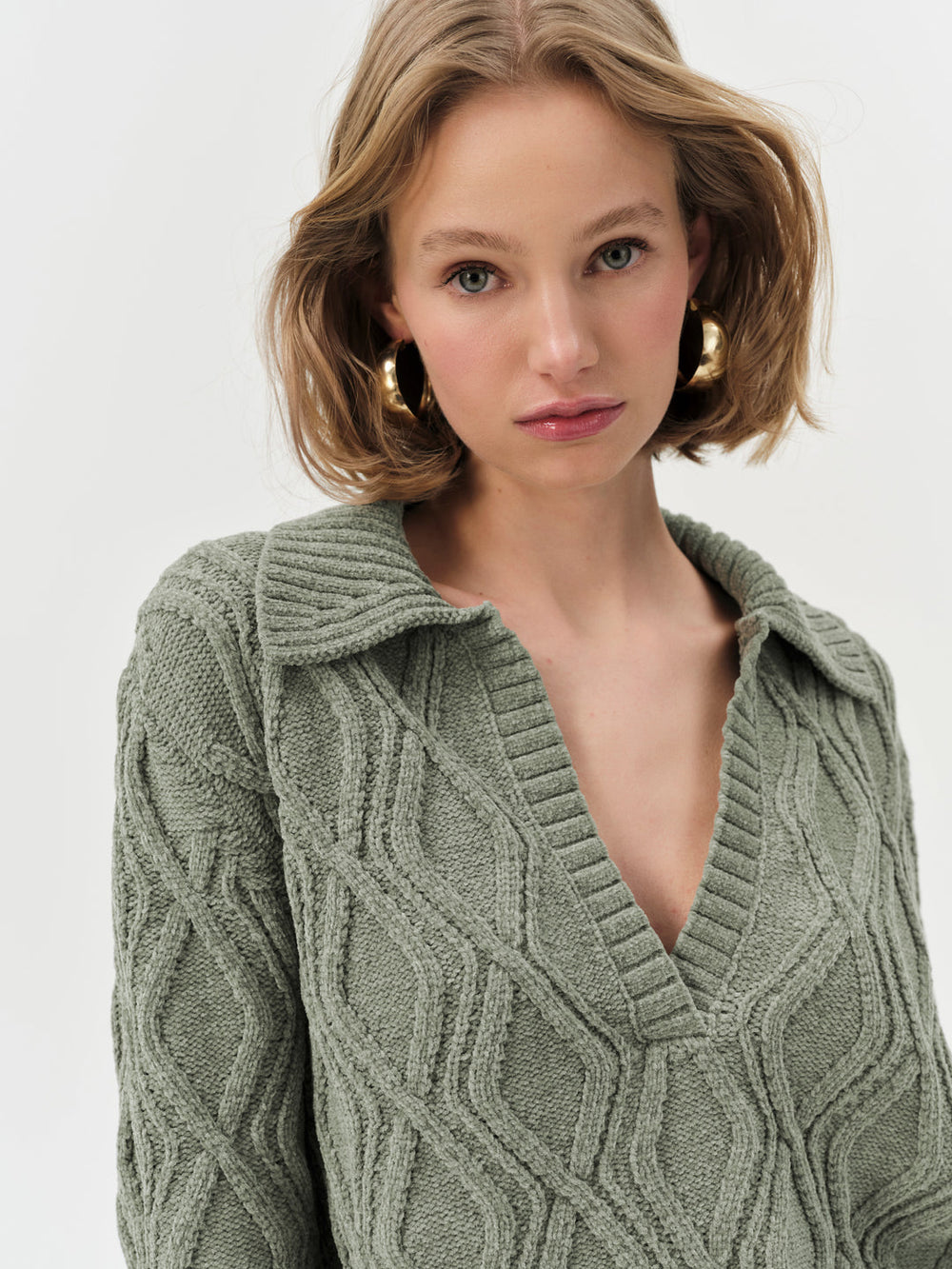 Madison Chenille Polo Green
