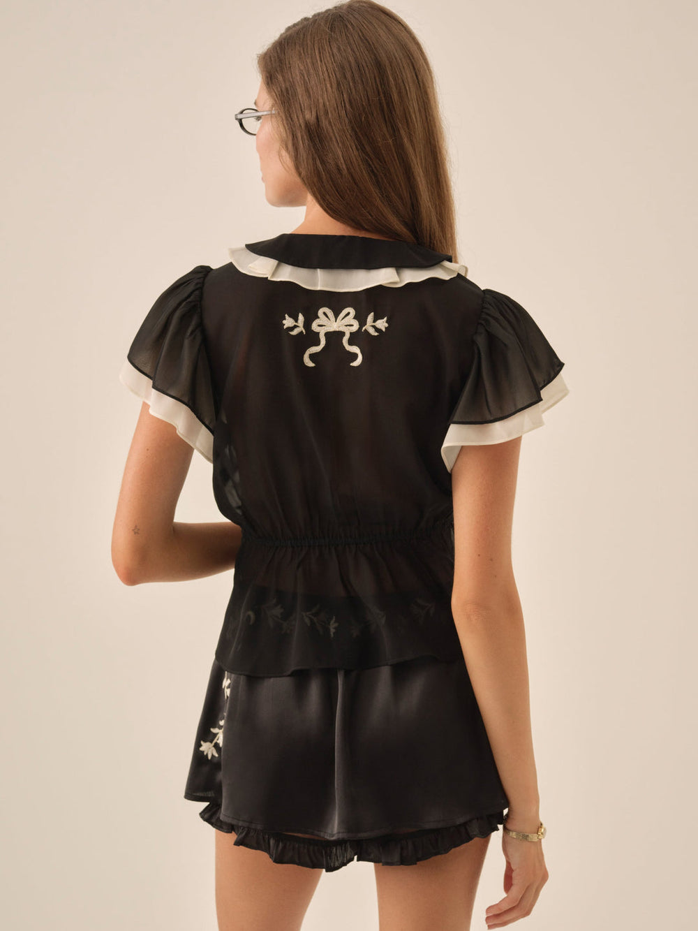Emmie Chiffon Skort Black