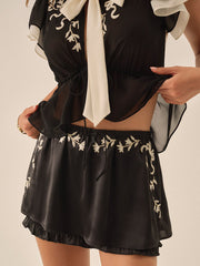 Emmie Chiffon Skort Black
