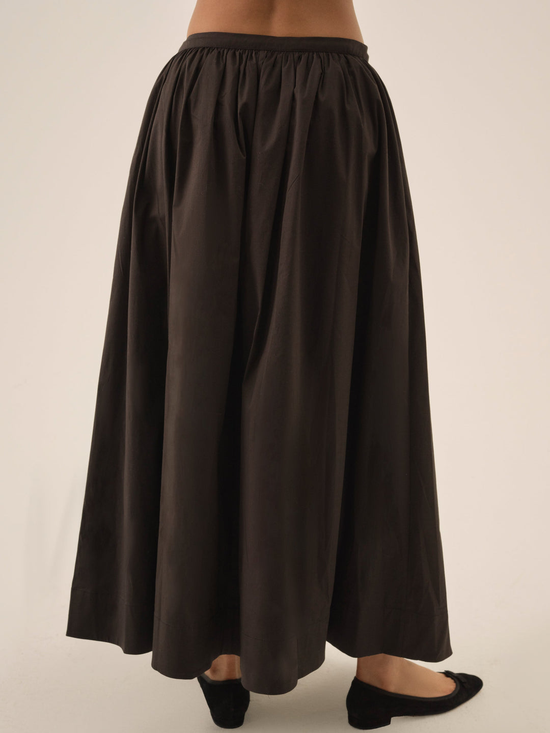 Train Station Poplin Maxi Skirt Black