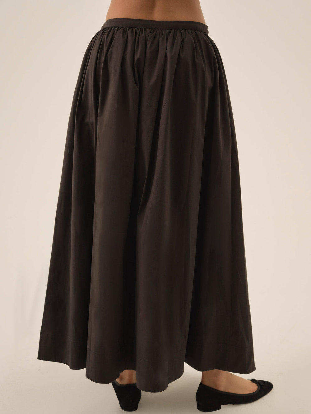 Train Station Poplin Maxi Skirt Black