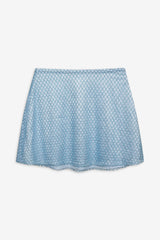 Glitter Grid Mini Skirt Blue