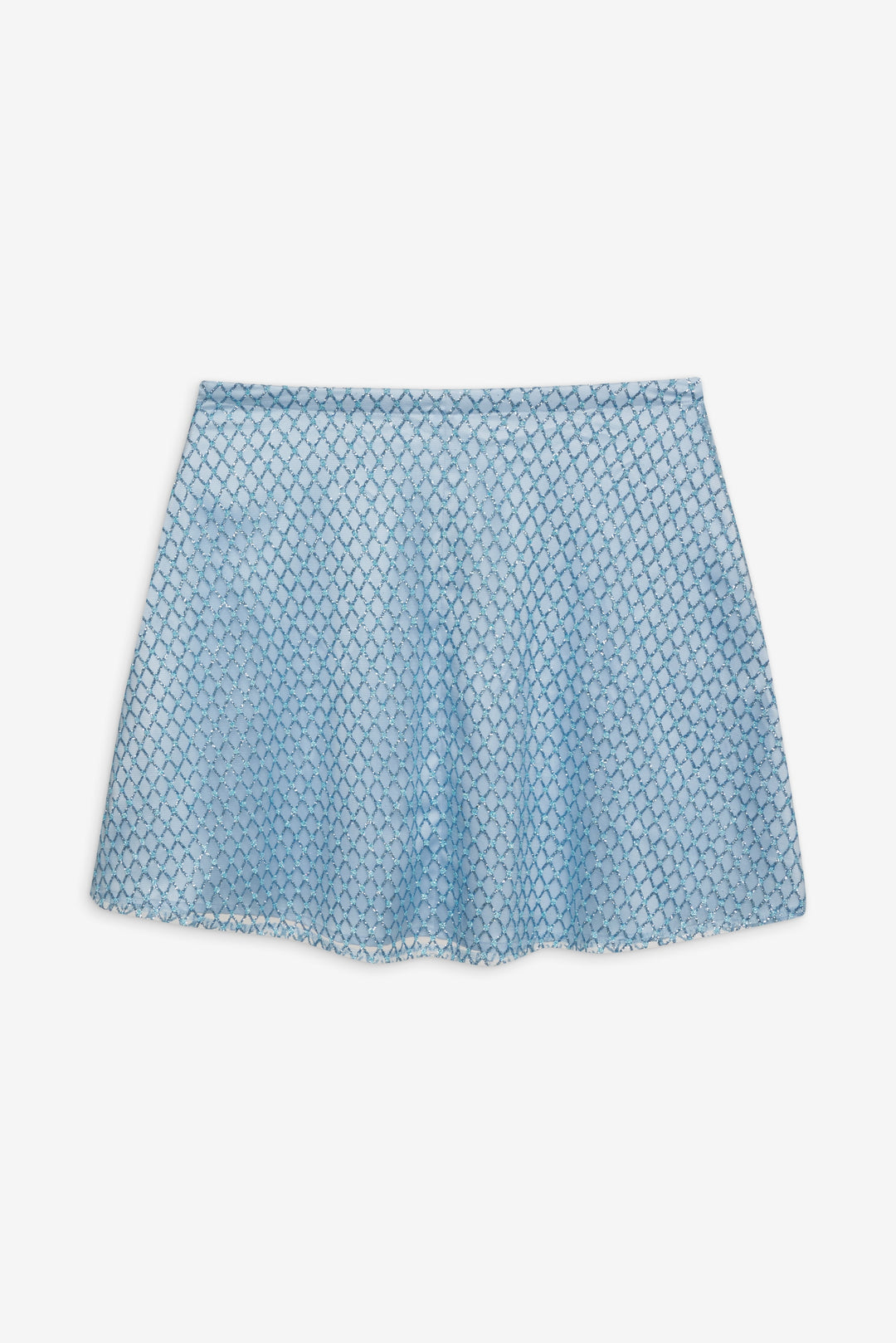 Glitter Grid Mini Skirt Blue