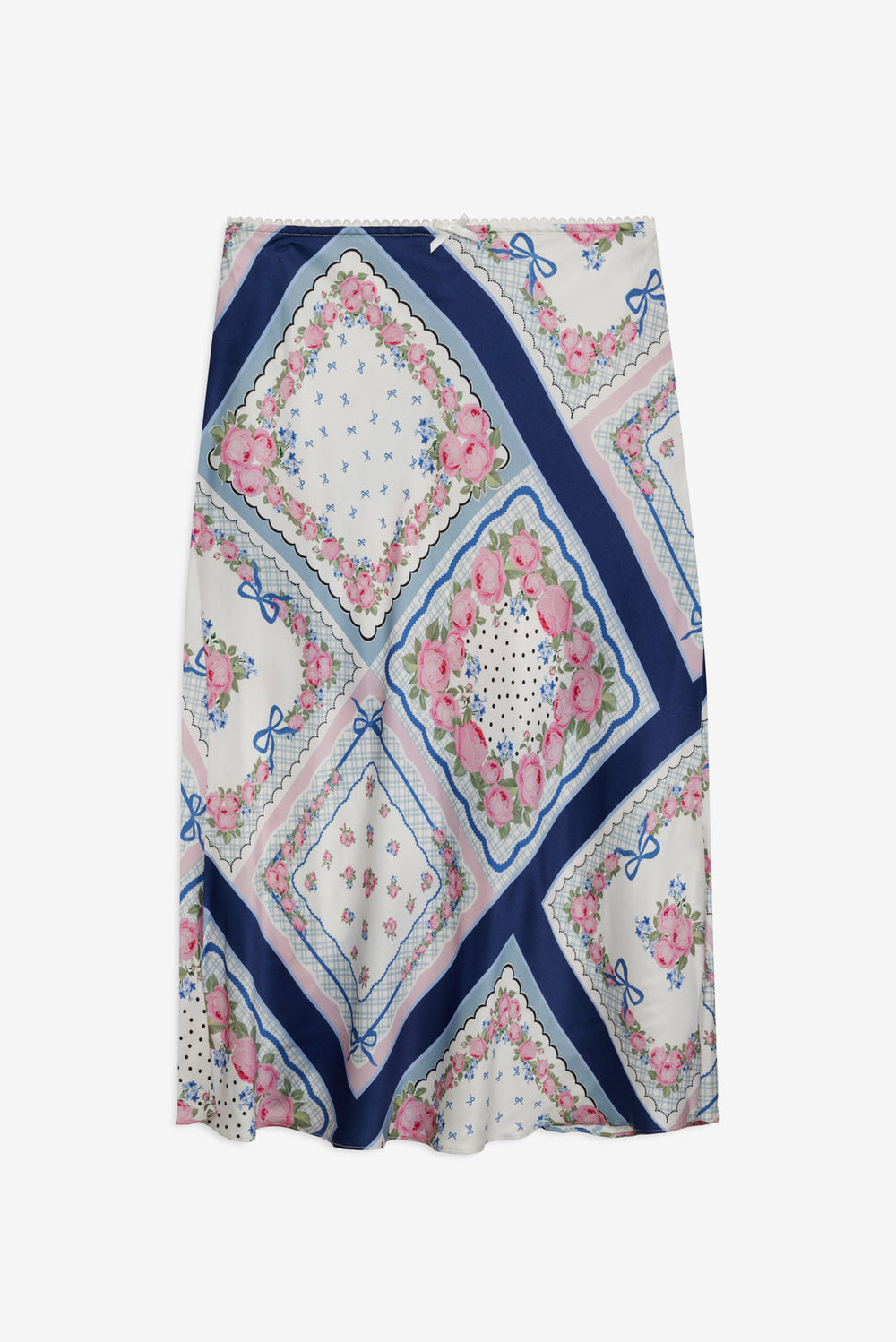 Summer Scarf Midi Skirt Blue
