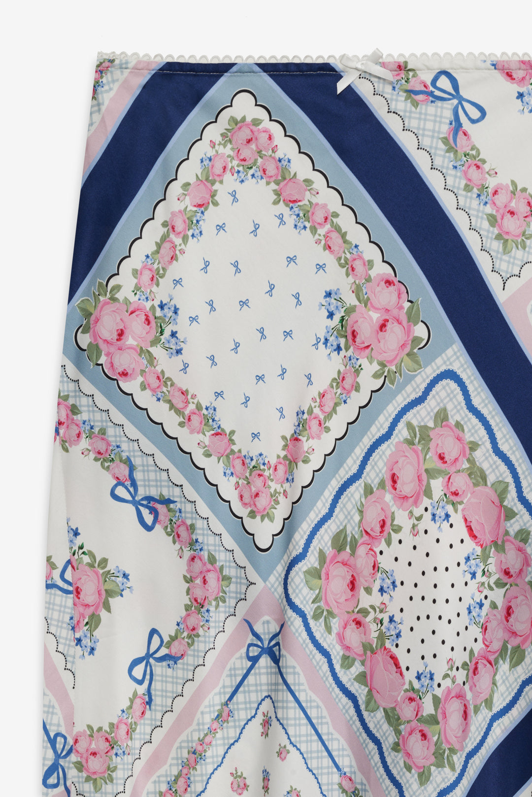 Summer Scarf Midi Skirt Blue