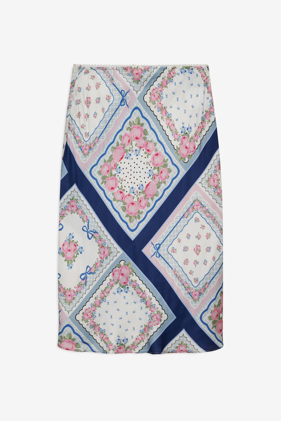 Summer Scarf Midi Skirt Blue