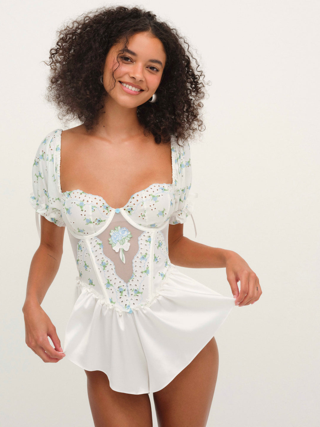 Budding Blossom Sleep Romper White
