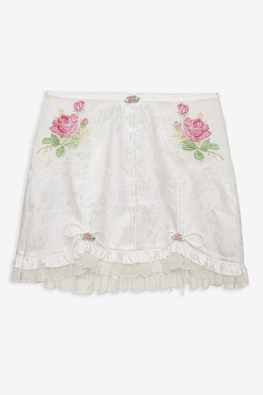 Heirloom Rose Slip Skirt White